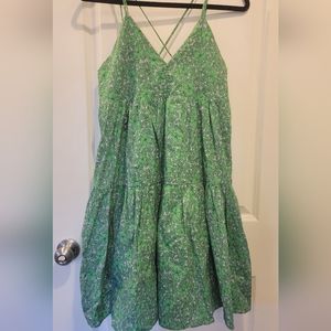 Green Floral Mini Dress